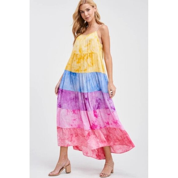 NWT White Birch Women's Tie Dyed Multi Color Tassled Maxi Sun Dress - 3XL - Picture 15 of 15